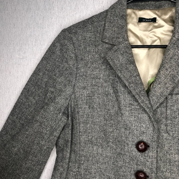 J Crew Robert Noble Scotland 100% Wool Blazer Women's Gray Rare Find Vintage - Picture 12 of 15